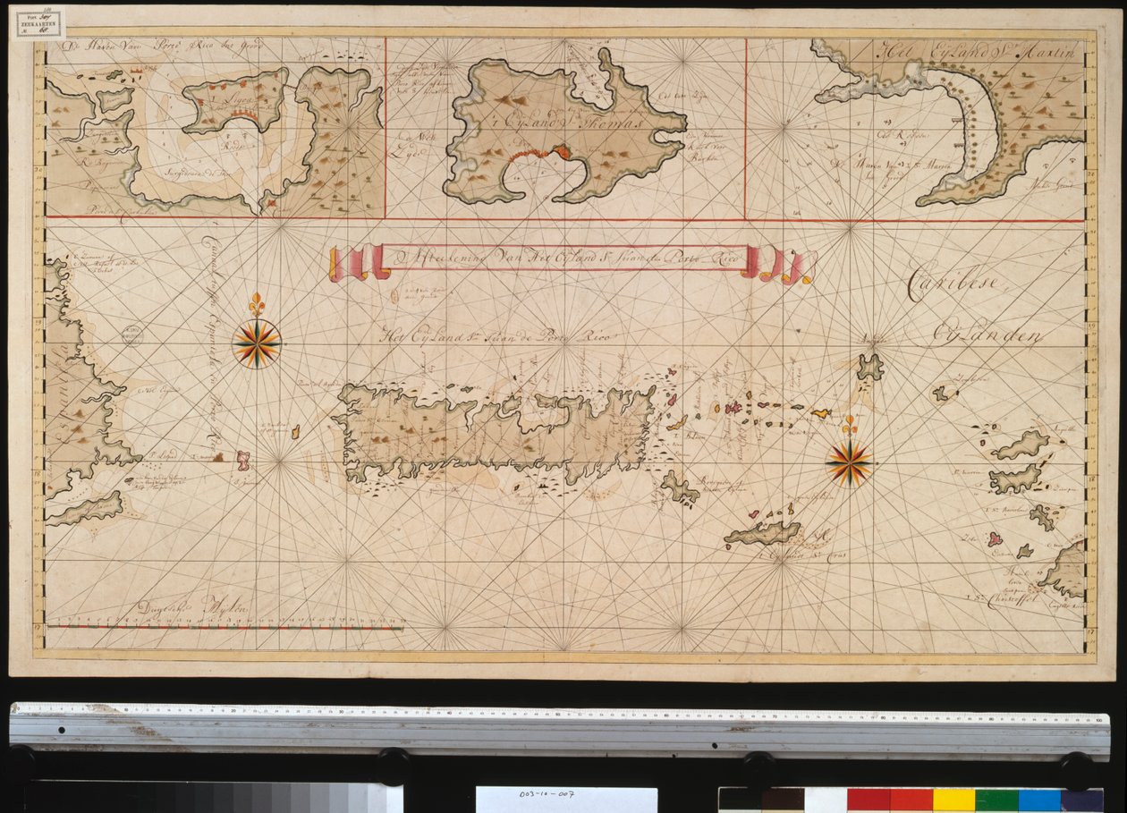 Puerto Rico-i Szent János szigetének vázlata alkotó: Gerard van Keulen