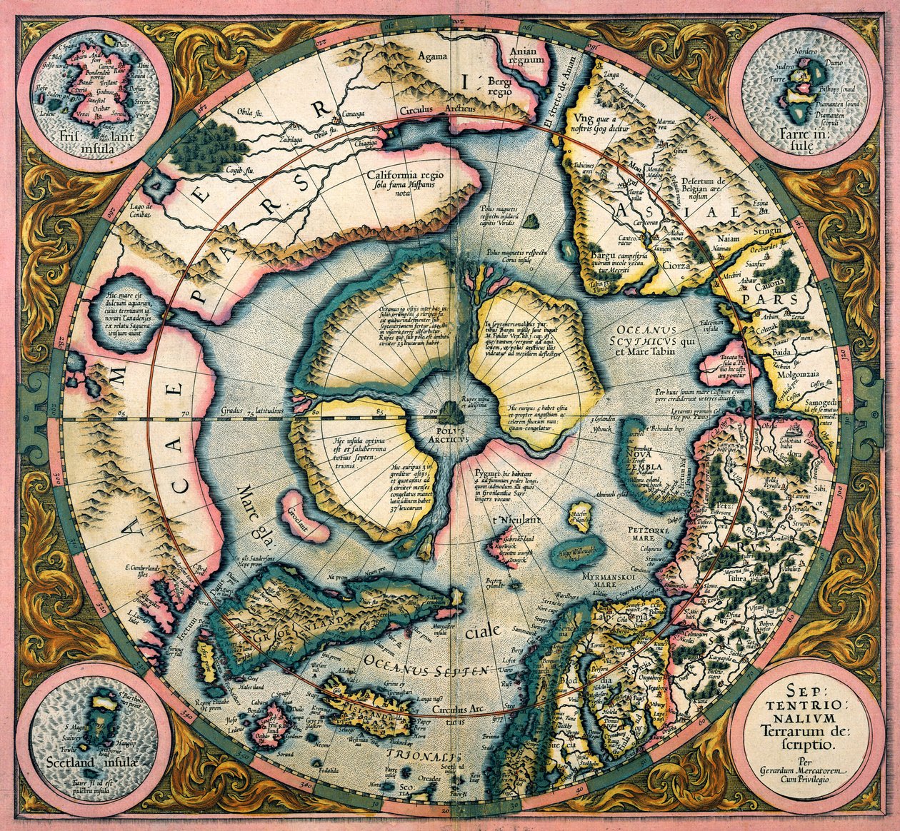 Az Északi-sark térképe, 1595 alkotó: Gerardus Mercator