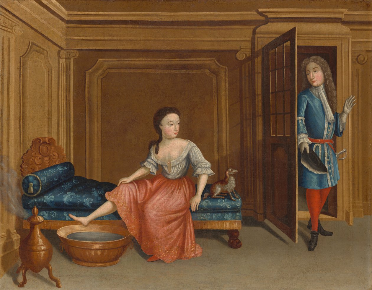 Fürdőre vetkőző hölgy, c. 17301740. alkotó: Gerardus Duyckinck