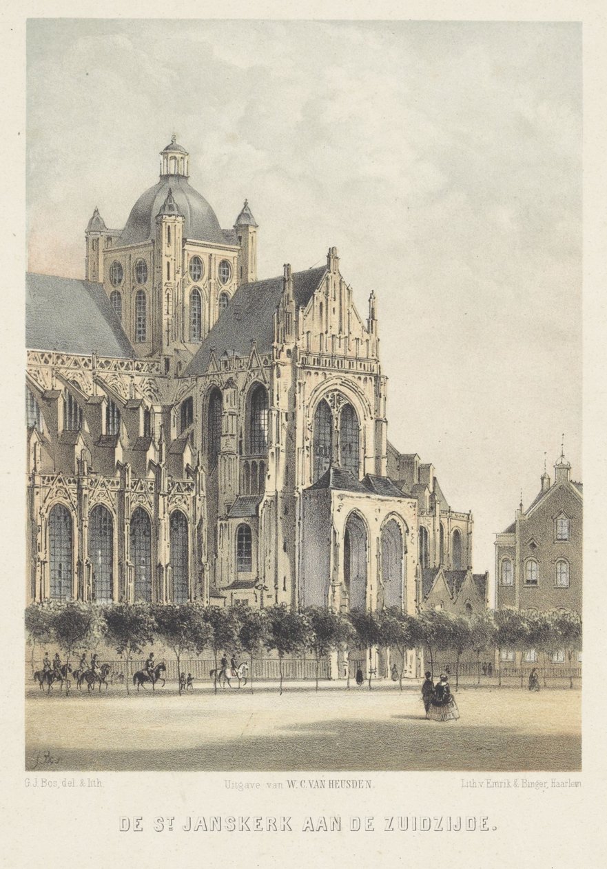 A Sint Janskerk Den Boschban St. Janskerk a déli oldalon (cím az objektumon) alkotó: Gerardus Johannes Bos
