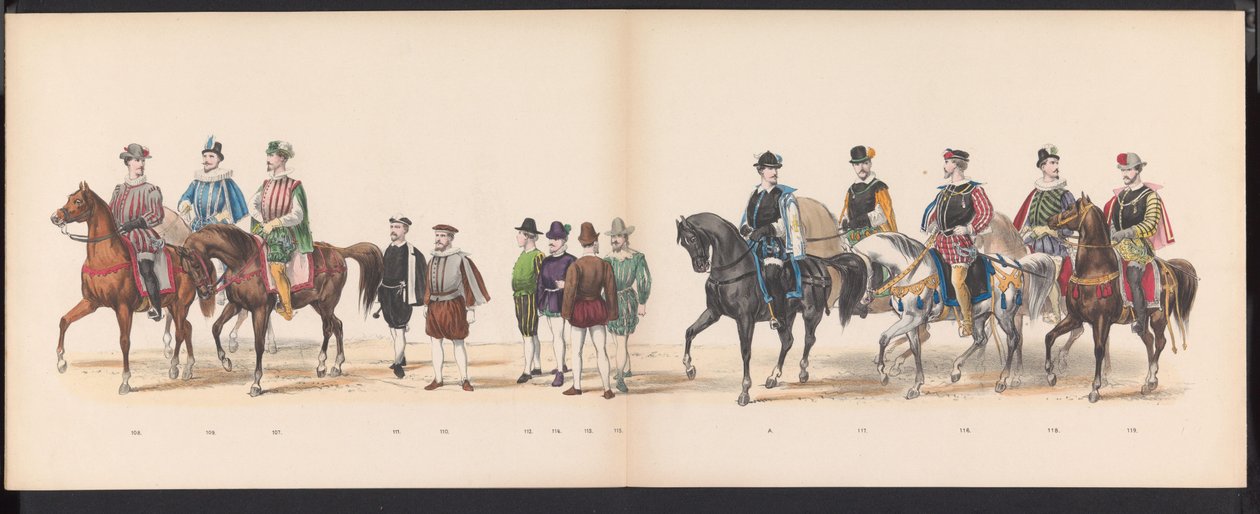 A leideni diákok álarca, 1870 (9. tábla) A Leidsche Hoogeschool 295. évfordulója alkalmából 1870. június 7-én, a Leidsche Hoogeschool fennállásának 295. évfordulója alkalmából megtartott jelmezes felvonulás a leideni diáktestület tagjai által, 1870. június alkotó: Gerardus Johannes Bos
