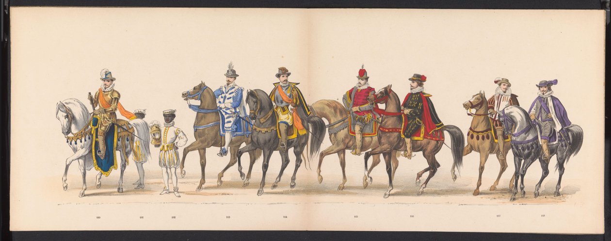 A leideni diákok maskara, 1875 (10. tábla) A Leidsche Hoogeschool 300. évfordulója alkalmából 1875. június 15-én a Leidsche Hoogeschool tagjai által tartott maskara, amely a Leidsche Hoogeschool-t ábrázolja. alkotó: Gerardus Johannes Bos