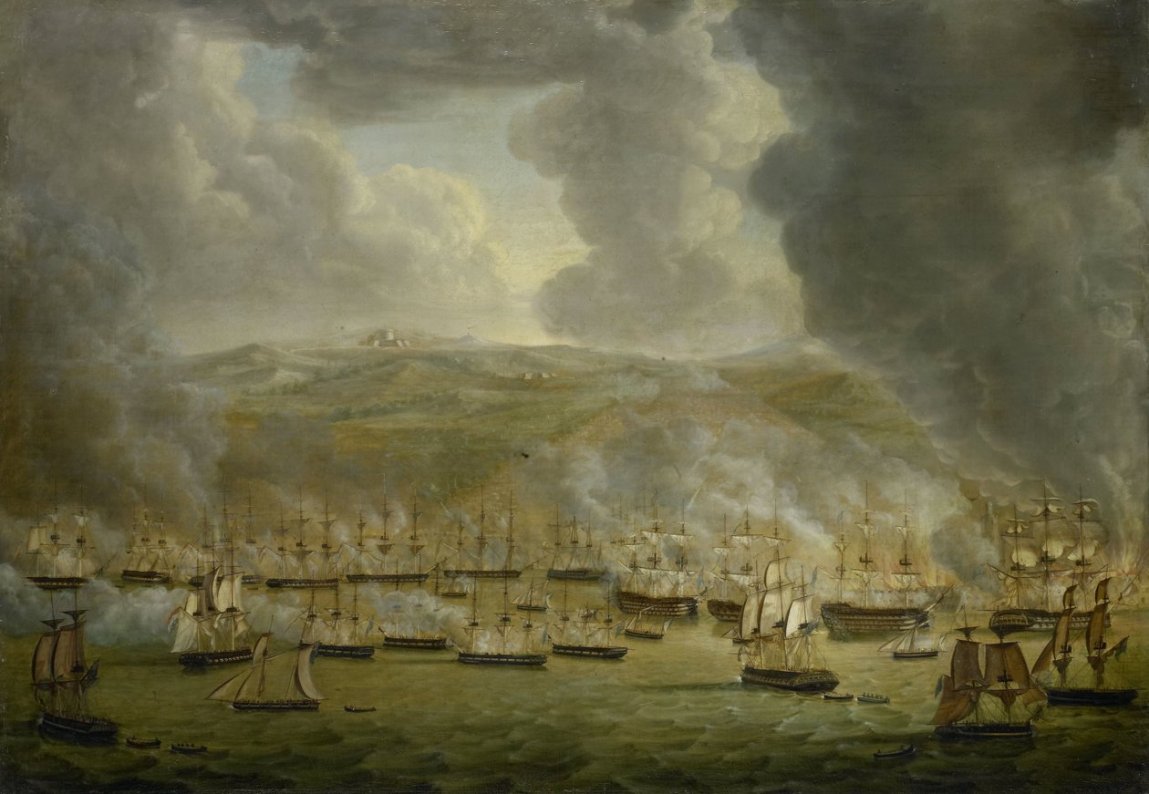 Az egyesített angol-holland osztag támadása Algír ellen, 1816 alkotó: Gerardus Laurentius Keultjes