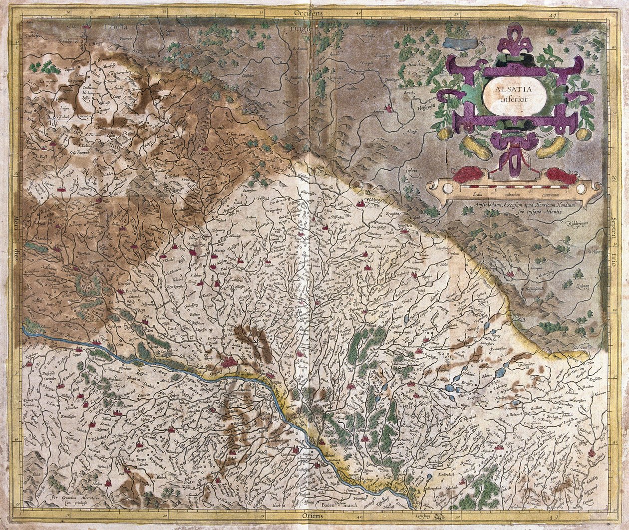 Elzász, Franciaország (metszet alkotó: Gerardus Mercator