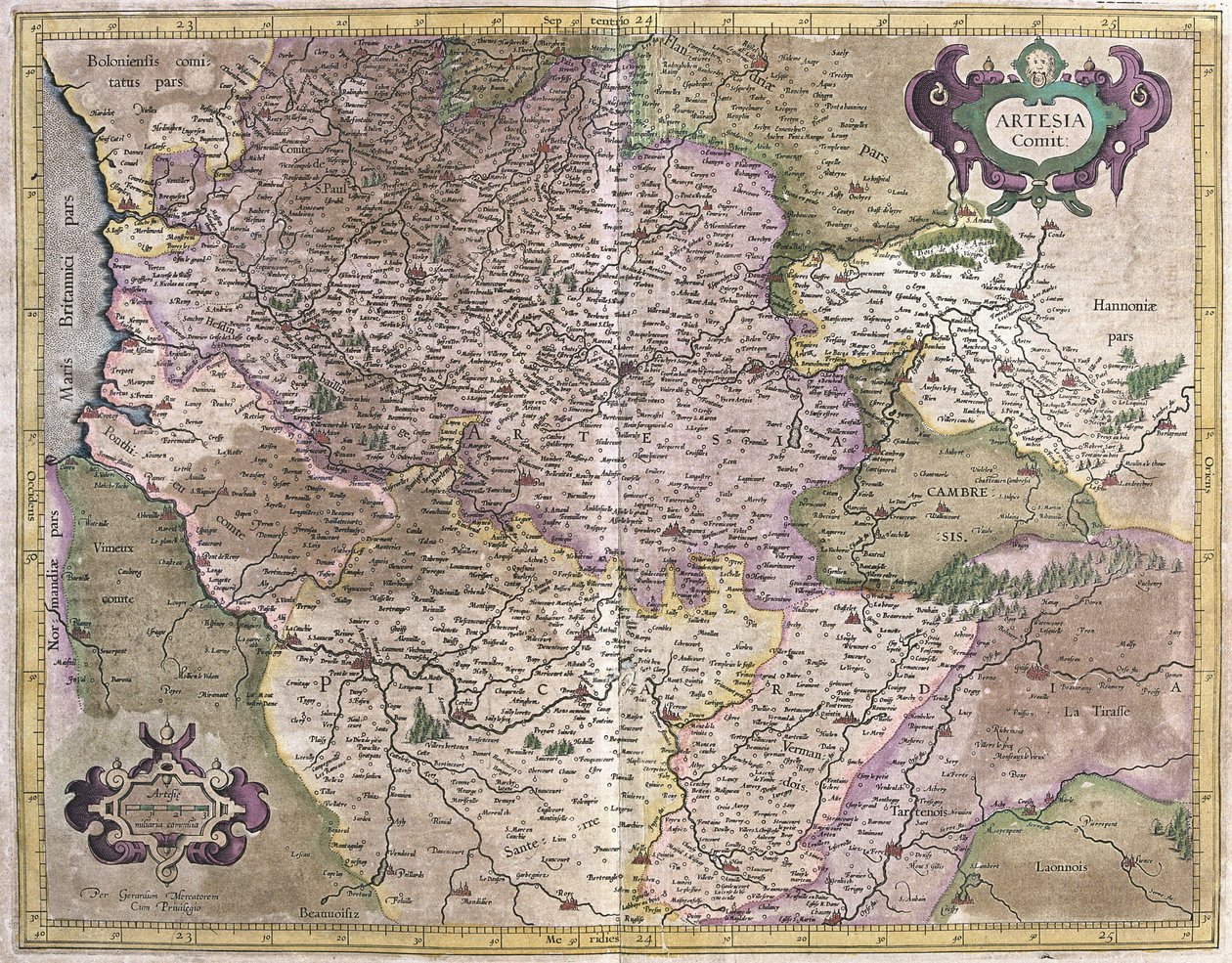 Artois, Franciaország (metszet alkotó: Gerardus Mercator