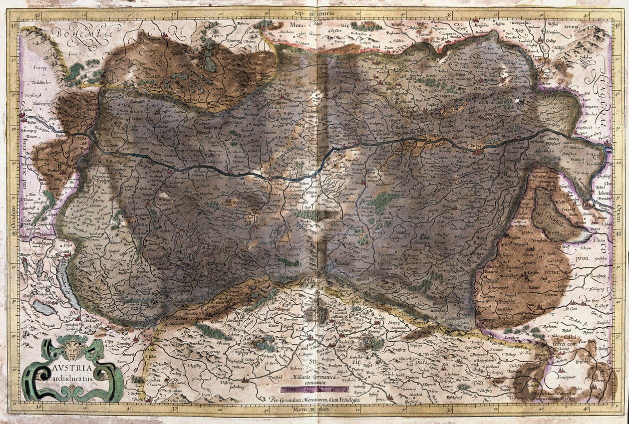 Ausztria (metszet alkotó: Gerardus Mercator