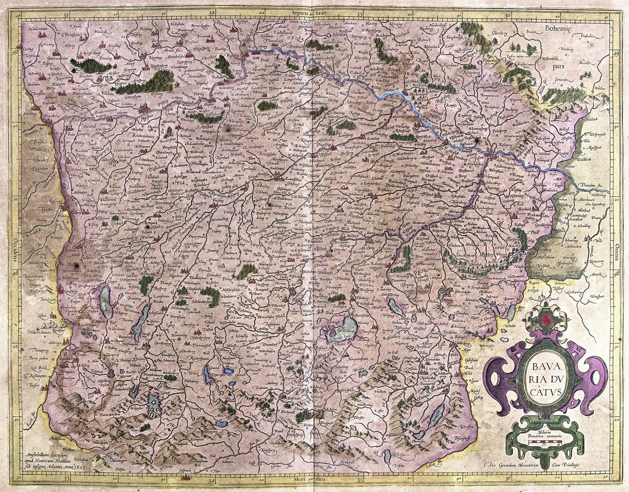 Bajorország, Németország (metszet alkotó: Gerardus Mercator