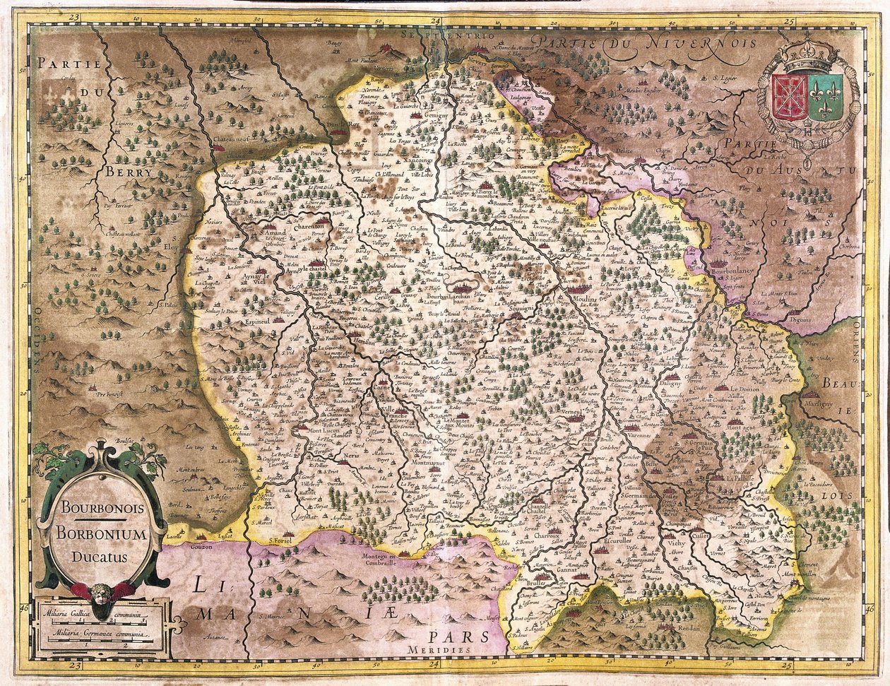 Bourbonnais, Franciaország (metszet alkotó: Gerardus Mercator