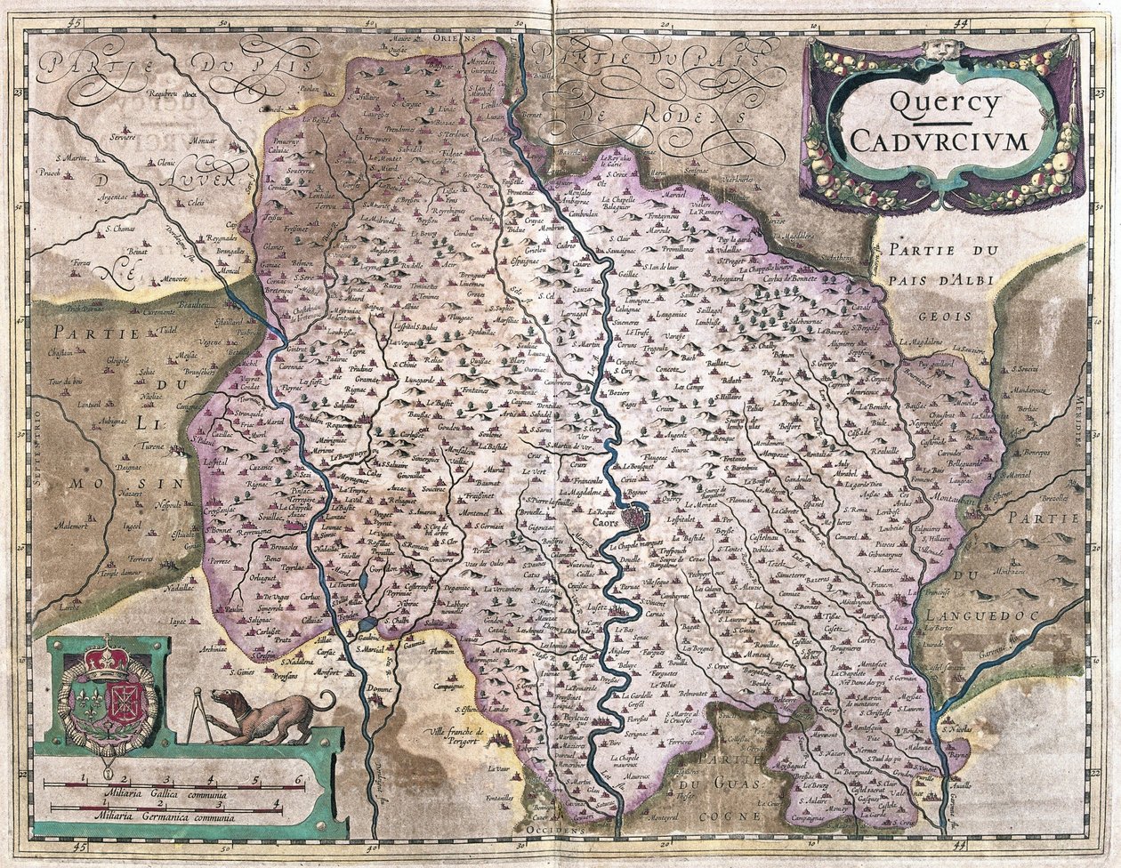 Cahors, Franciaország (metszet alkotó: Gerardus Mercator