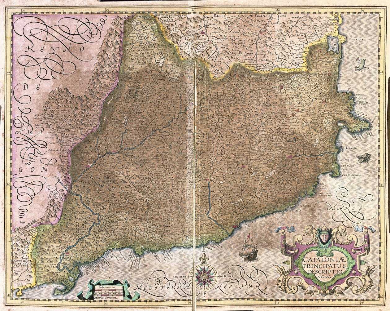 Katalónia, Spanyolország (metszet alkotó: Gerardus Mercator