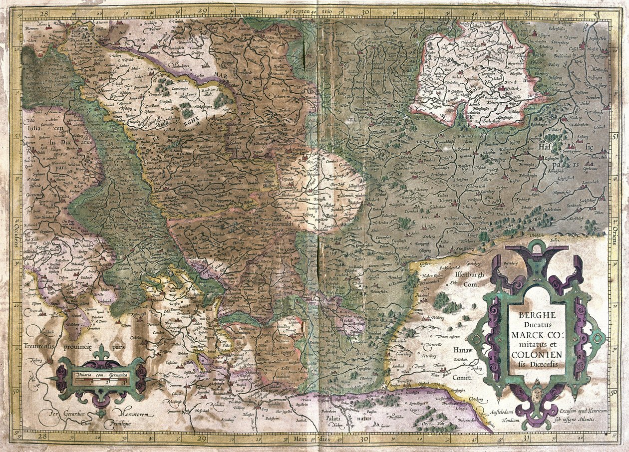 Köln, Waldeck (Hesse), Németország (metszet alkotó: Gerardus Mercator