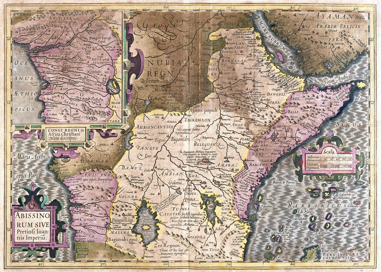 Kongó, Közép-Afrika (metszet alkotó: Gerardus Mercator
