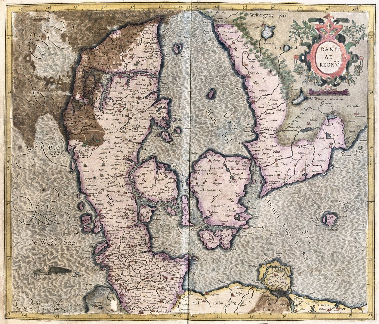 Dánia (metszet alkotó: Gerardus Mercator