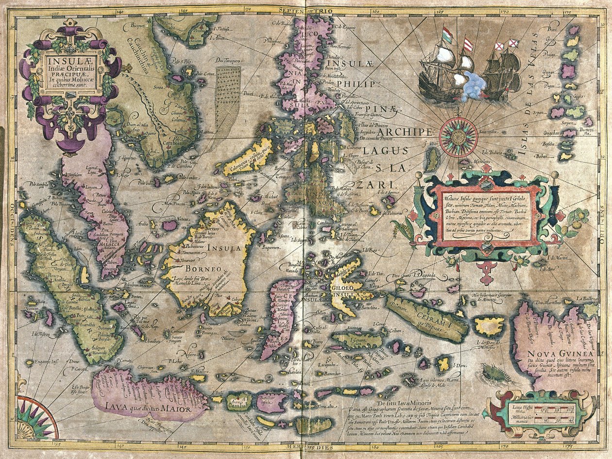 Kelet-India Borneóval és Fülöp-szigetekkel (metszet alkotó: Gerardus Mercator