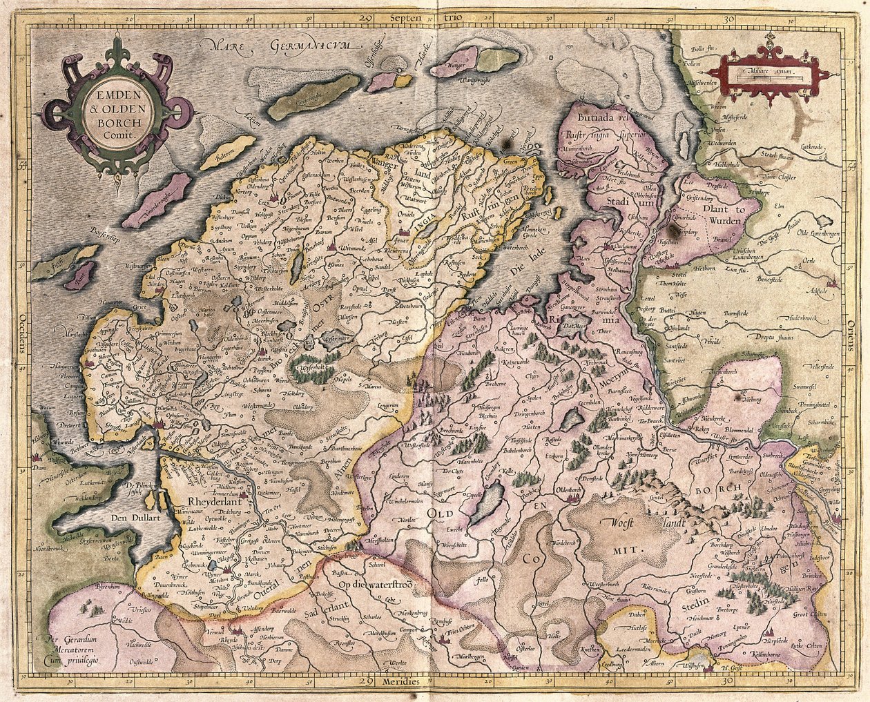 Emden és Oldenburg, Németország (metszet alkotó: Gerardus Mercator