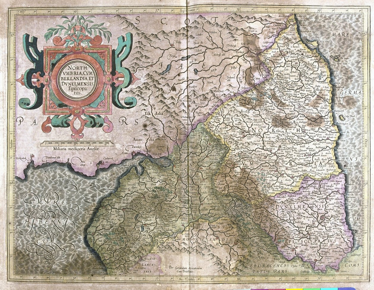 Anglia és Skócia (metszet alkotó: Gerardus Mercator
