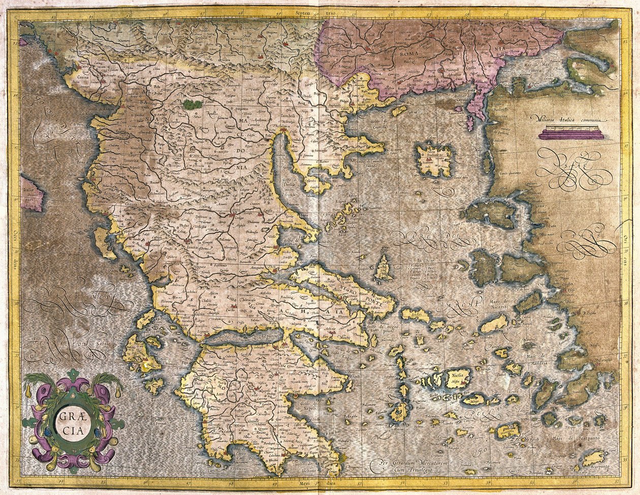 Görögország (metszet alkotó: Gerardus Mercator