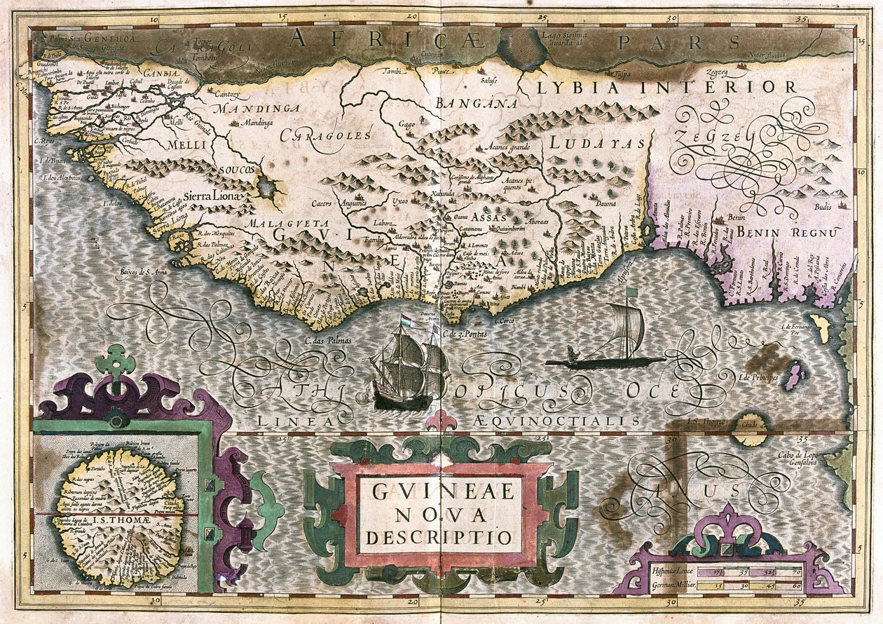 Guinea, Líbia - Afrika (metszet alkotó: Gerardus Mercator