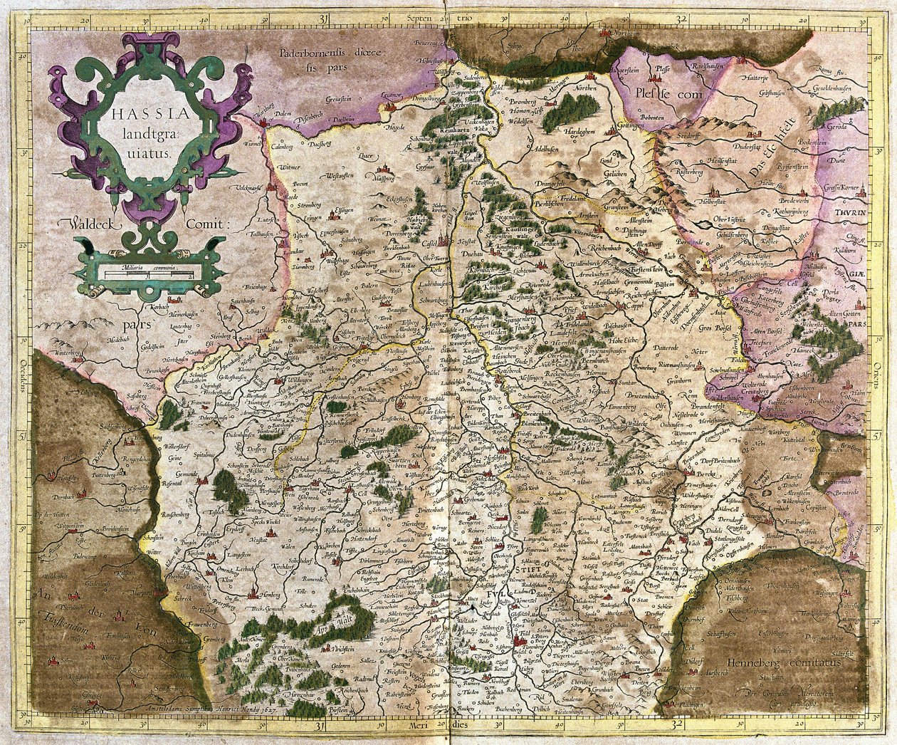 Hessen, Kassel, Németország (metszet alkotó: Gerardus Mercator