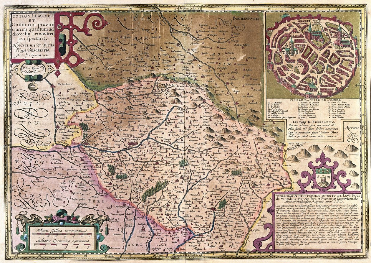 Limoge, Franciaország (metszet alkotó: Gerardus Mercator
