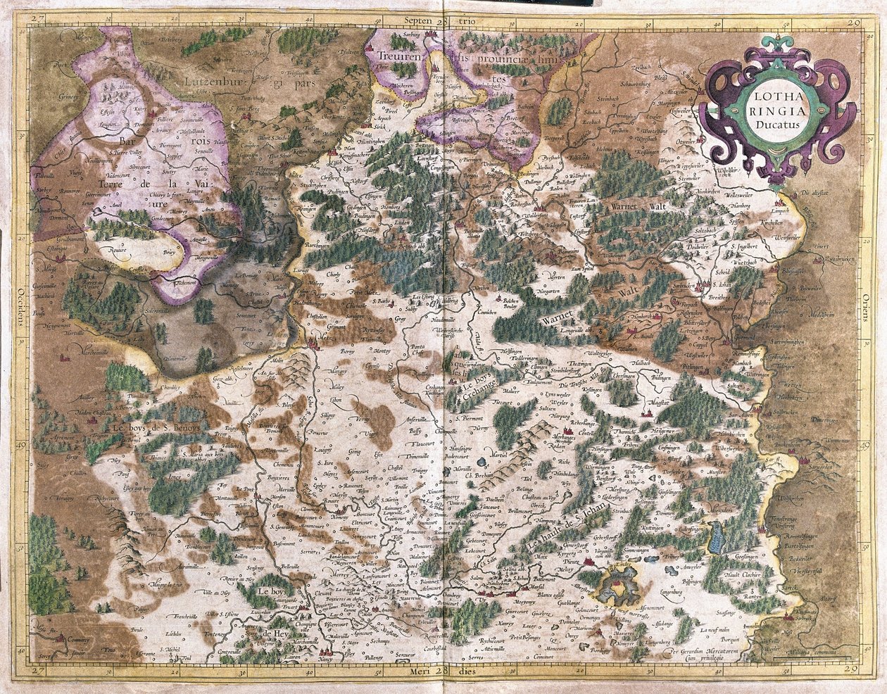 Lorraine, Franciaország (metszet alkotó: Gerardus Mercator