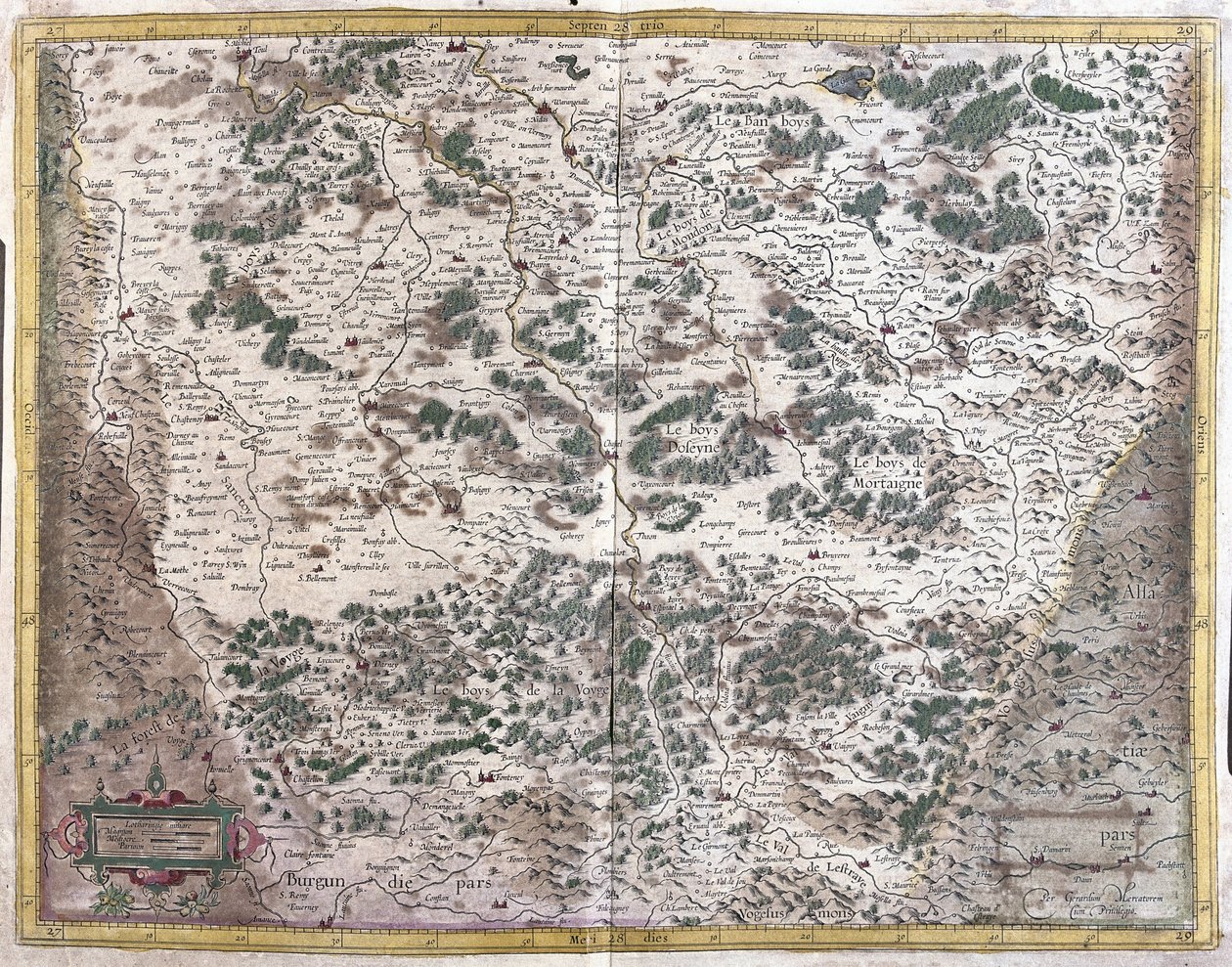 Lorraine, Franciaország (metszet alkotó: Gerardus Mercator