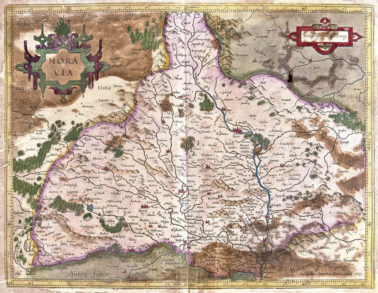 Morvaország, Cseh Köztársaság (metszet alkotó: Gerardus Mercator