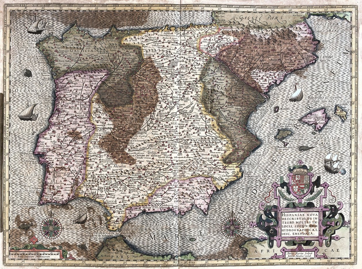 Spanyolország (metszet alkotó: Gerardus Mercator