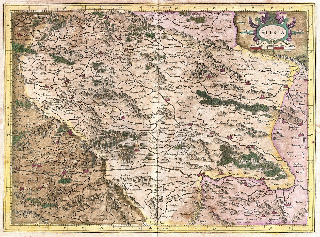 Steiermark, Ausztria (metszet alkotó: Gerardus Mercator