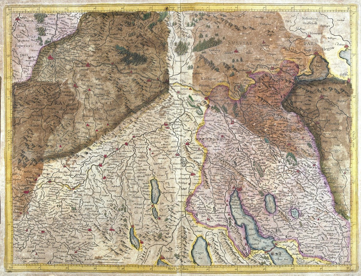 Svájc (metszet alkotó: Gerardus Mercator