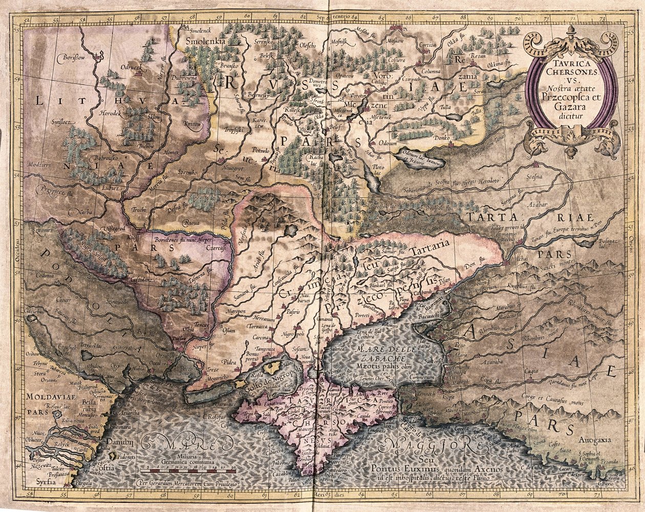 Ukrajna és Krím (metszet alkotó: Gerardus Mercator