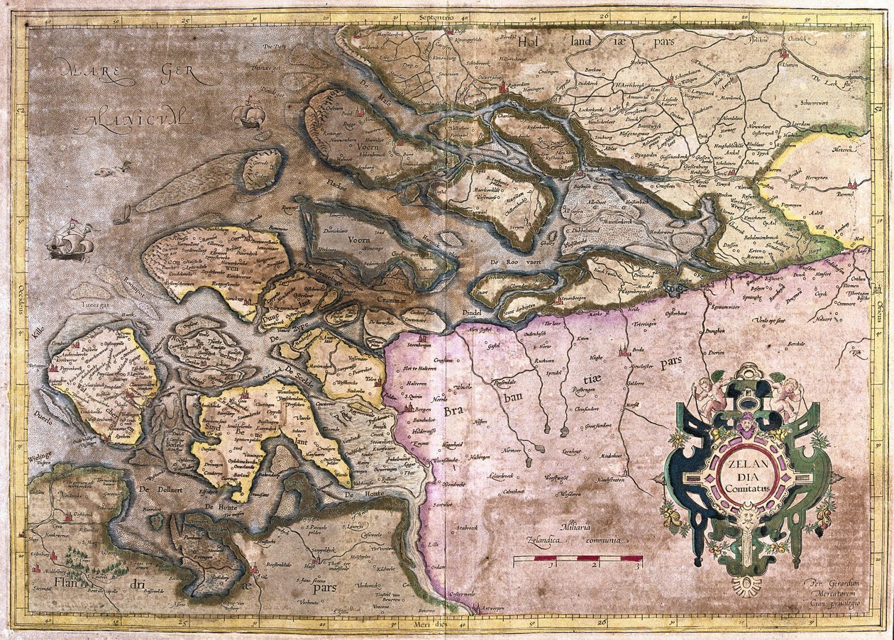 Zeeland, Hollandia (metszet alkotó: Gerardus Mercator