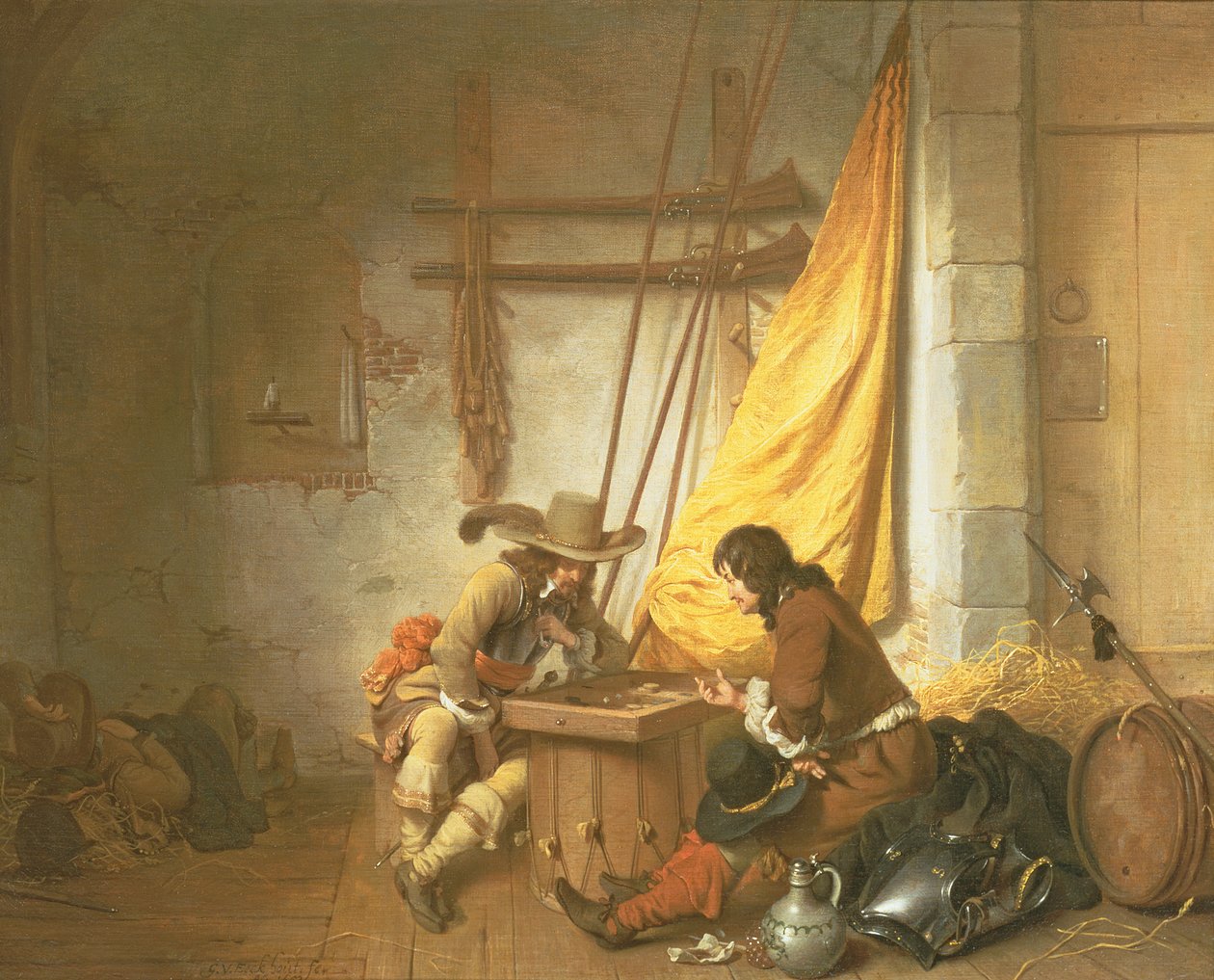 Katonák játszanak Tric-Tracot, 1653 alkotó: Gerbrand van den Eeckhout