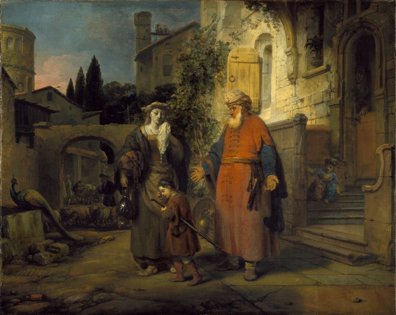 Hágár és Izmael kiűzése, 1666 alkotó: Gerbrand van den Eeckhout
