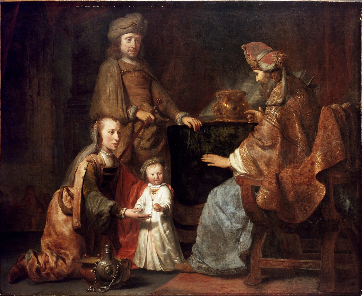 A csecsemő Sámuel, akit Hanna hozott Élinek, az 1660-as évek elején alkotó: Gerbrand van den Eeckhout
