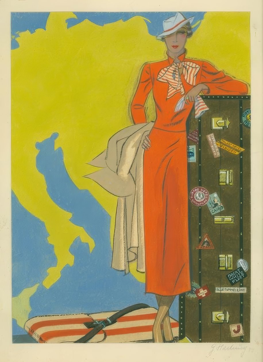 Női divat 1932 / utazási ruha / Gerd Hartung alkotó: Gerd Hartung