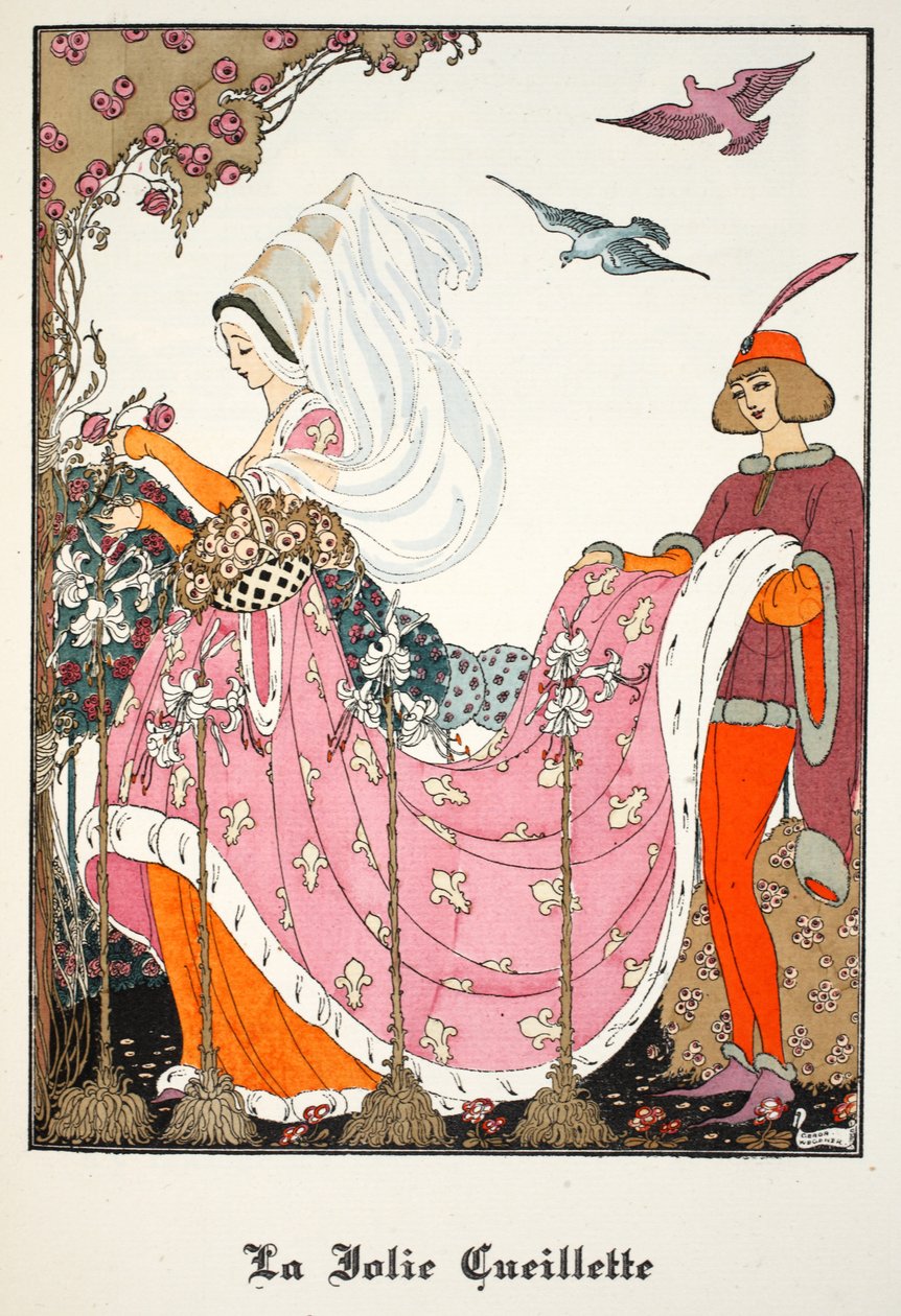 The Pretty Gathering, 1919-21 (pochoir print) alkotó: Gerda Marie Frederike Wegener