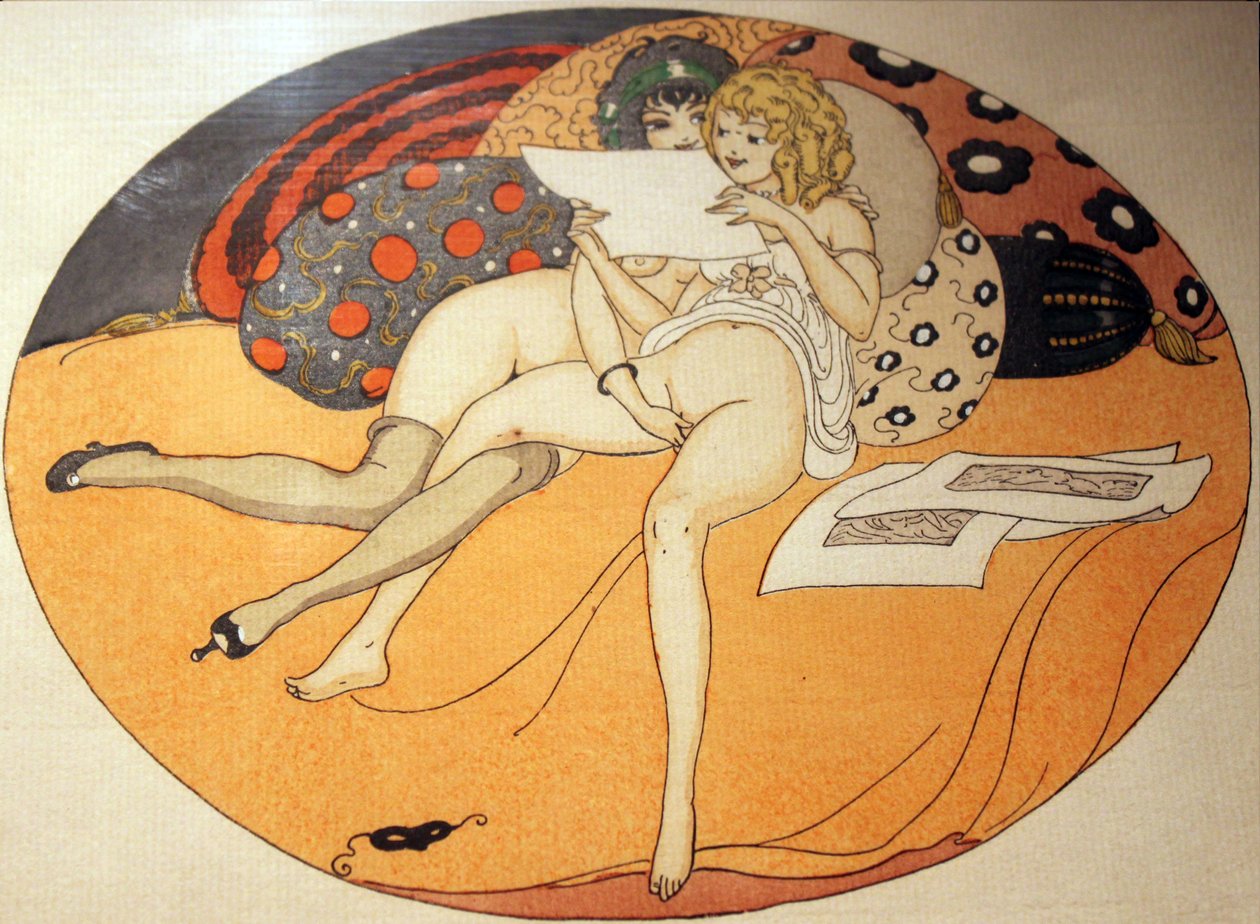Akvarell -sorozat az Erotopolis Paris -ban 1925 -ben, Az eróziák örömei címmel alkotó: Gerda Marie Frederike Wegener