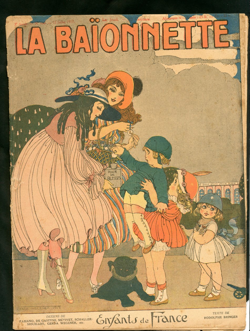 A „” La Baionnette”, Satiric en Colors borítója alkotó: Gerda Marie Frederike Wegener
