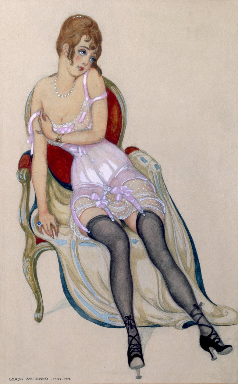Fehérneműs hölgy alkotó: Gerda Marie Frederike Wegener