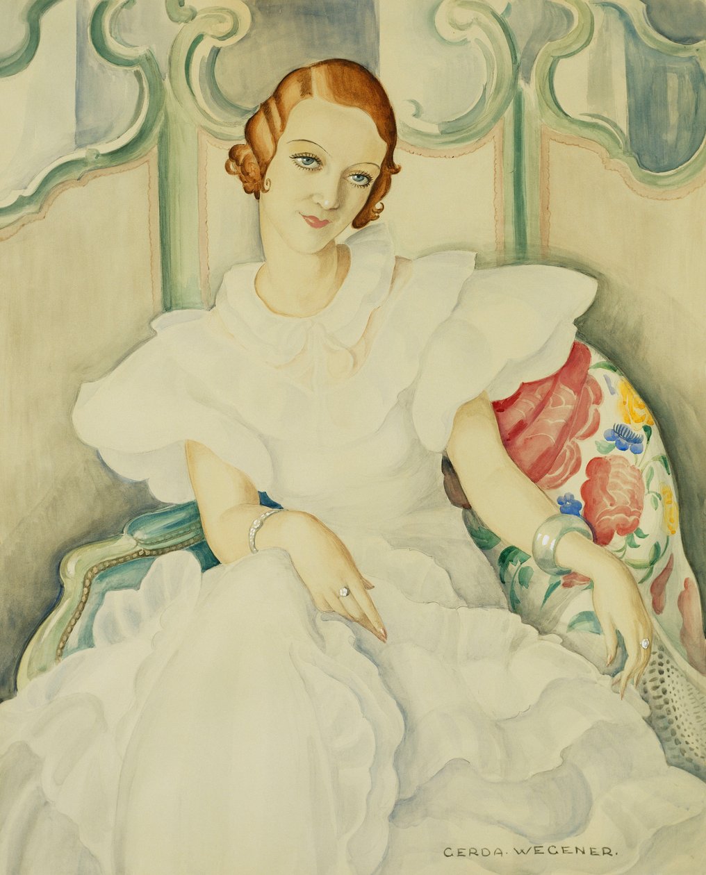 Hölgy portréja, félhosszúság alkotó: Gerda Marie Frederike Wegener