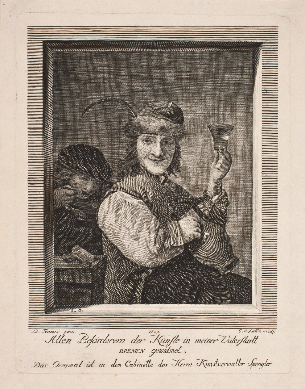 Paraszt kancsóval és pohárral alkotó: Gerhard Ludvig Lahde