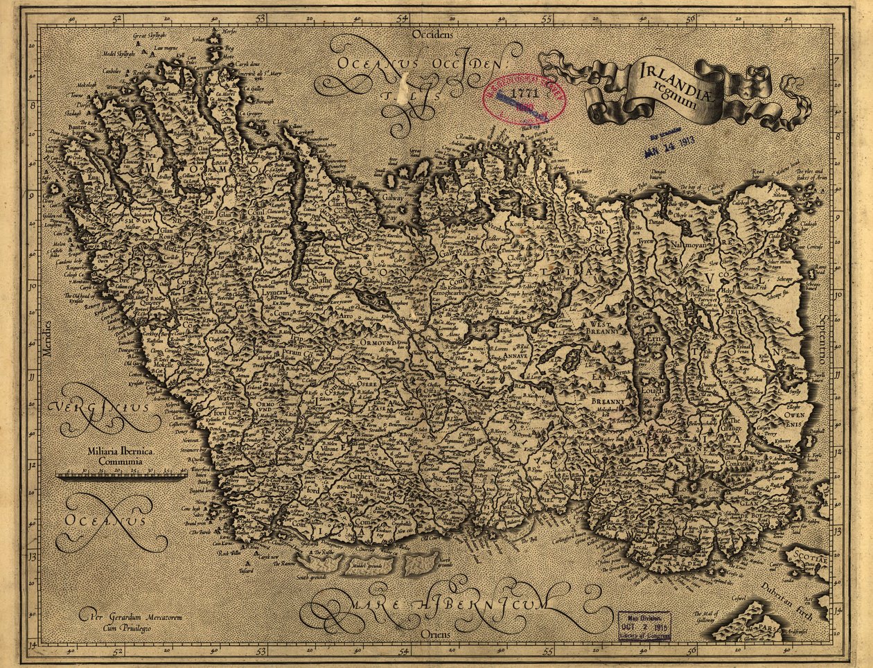 Irlandiae regnum. LOC 99446223 alkotó: Gerhard Mercator