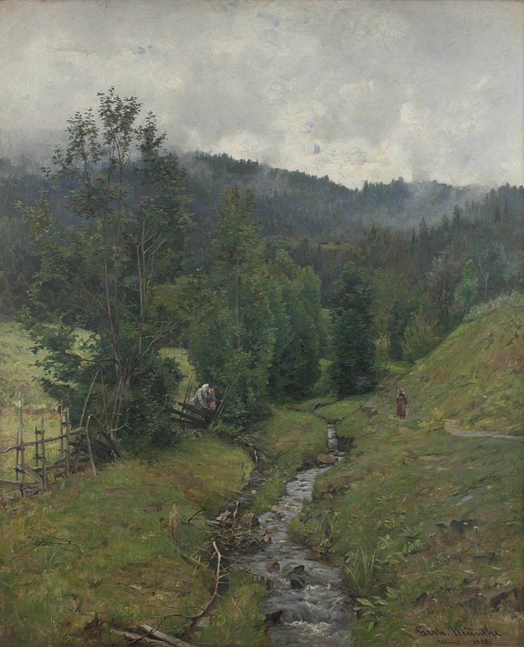 Eső után motívum Eidsvoldból alkotó: Gerhard Munthe