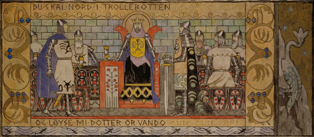 Åsmund a király termében alkotó: Gerhard Munthe