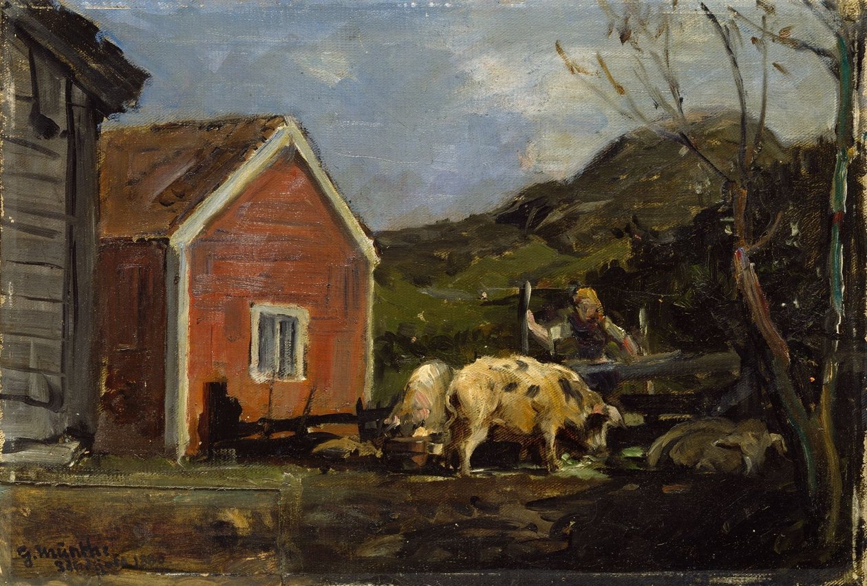 Disznók holdfényben alkotó: Gerhard Munthe