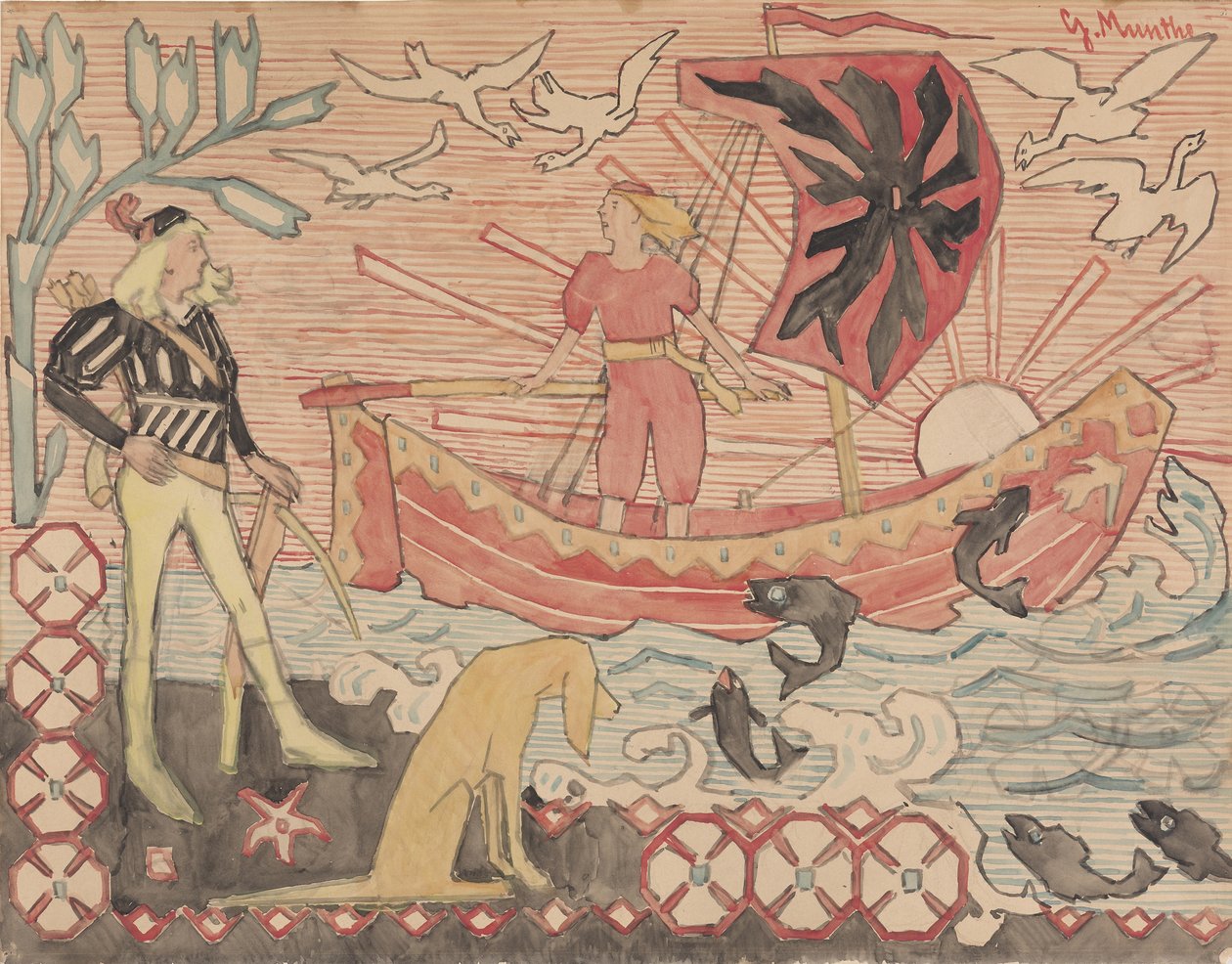A vidám dal, 1892 körül. alkotó: Gerhard Munthe