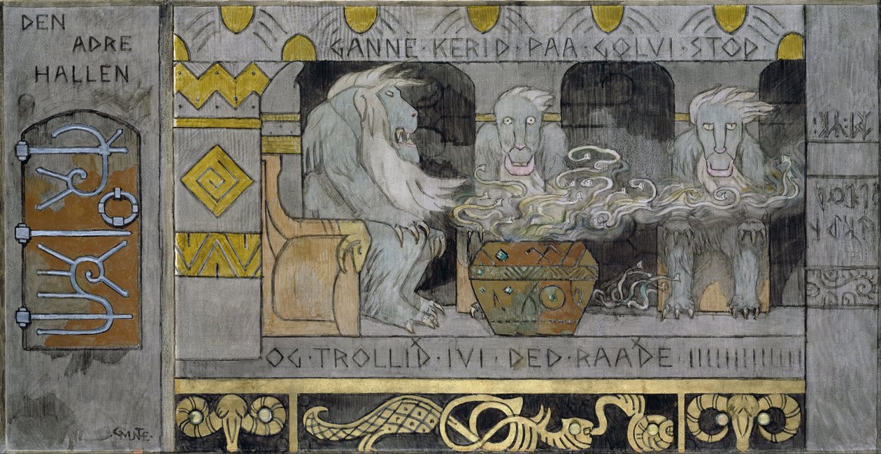 A második terem - Munthe, Gerhard (1849-1929) - 1902-1904 - Olaj, vászon - 62,5x119,5 - Nemzeti Művészeti Múzeum, Oslo alkotó: Gerhard Peter Frantz Vilhelm Munthe