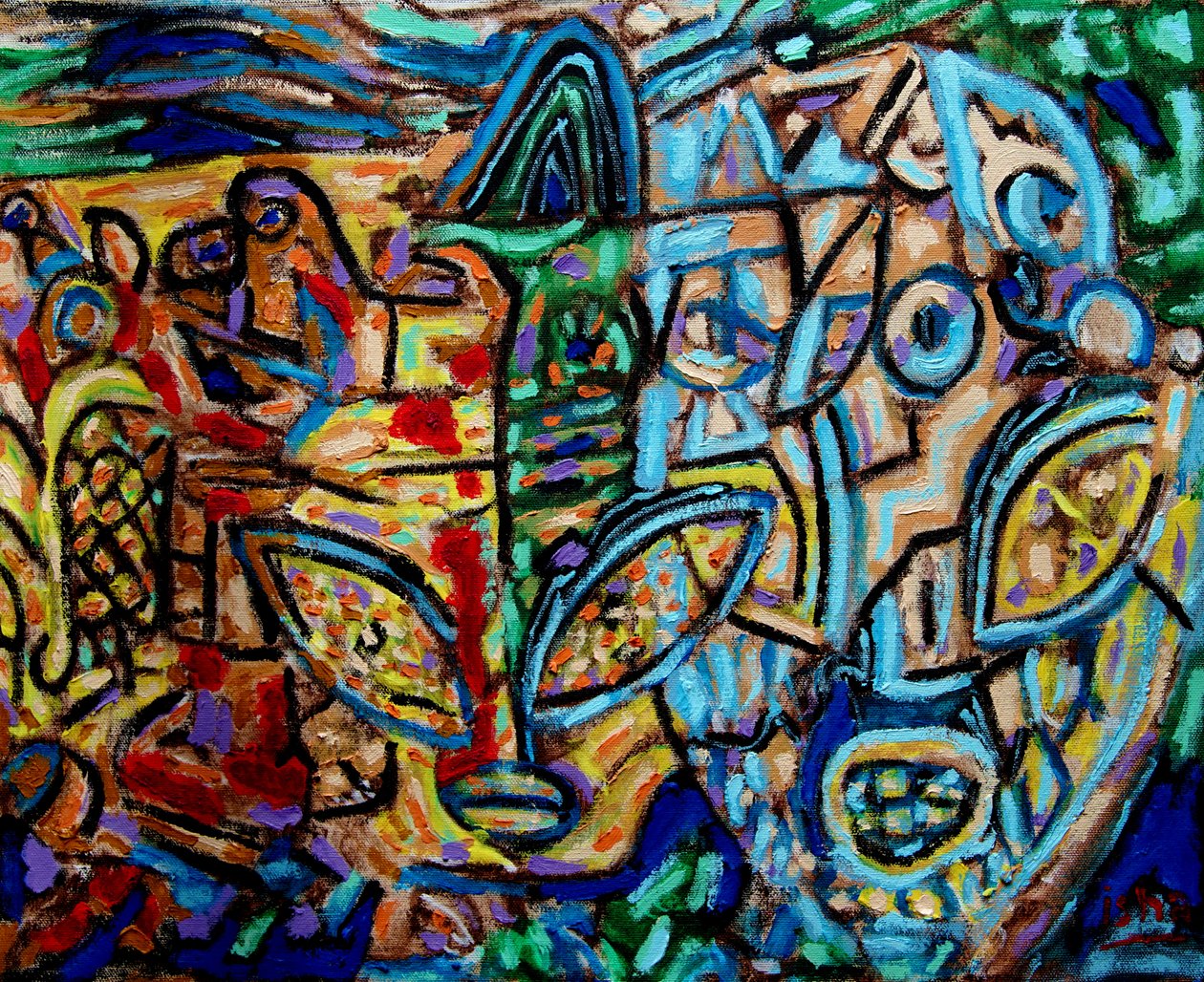 Alien Abstract,2019 (olaj, vászon) alkotó: Gerhardt Isringhaus