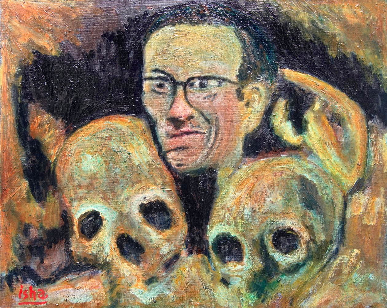 Crumb Skulls (tisztelgés R.Crumb előtt), 2019 (olaj, vászon) alkotó: Gerhardt Isringhaus